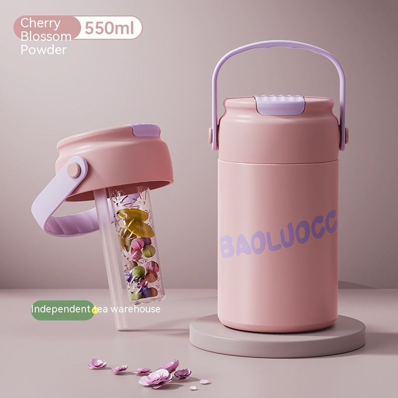 Cute Portable Water Cup with Tea Separator