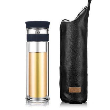 Portable Double Wall Borosilicate Glass Tea Infuser