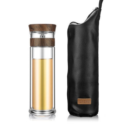 Portable Double Wall Borosilicate Glass Tea Infuser