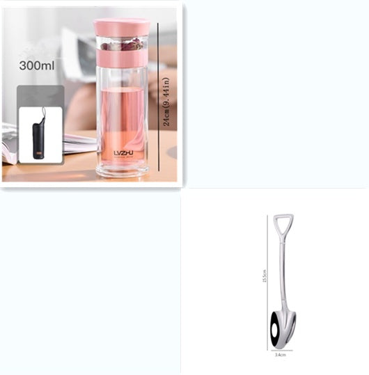 Portable Double Wall Borosilicate Glass Tea Infuser