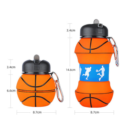 Basketball Water Bottle Silicone Folding Cup