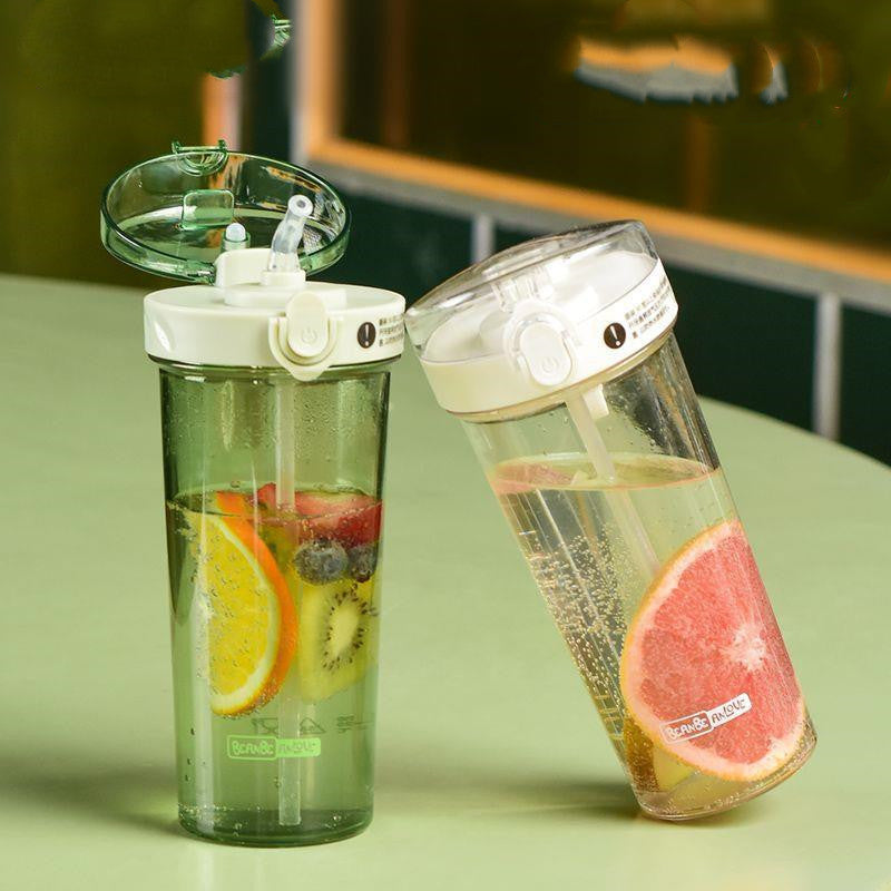 Colorful Straw Cup Transparent Plastic Cup