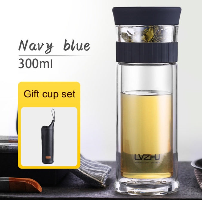 Portable Double Wall Borosilicate Glass Tea Infuser