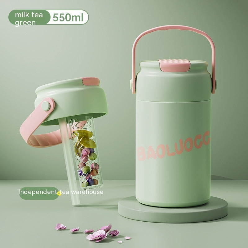 Cute Portable Water Cup with Tea Separator