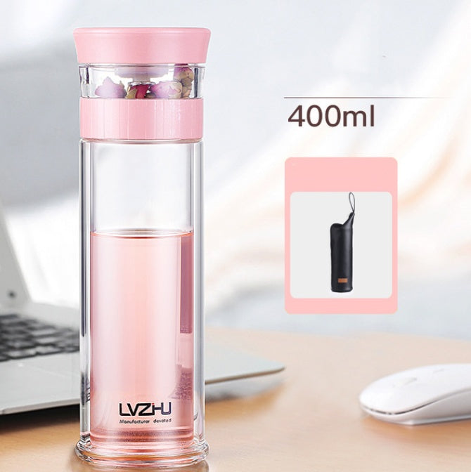 Portable Double Wall Borosilicate Glass Tea Infuser