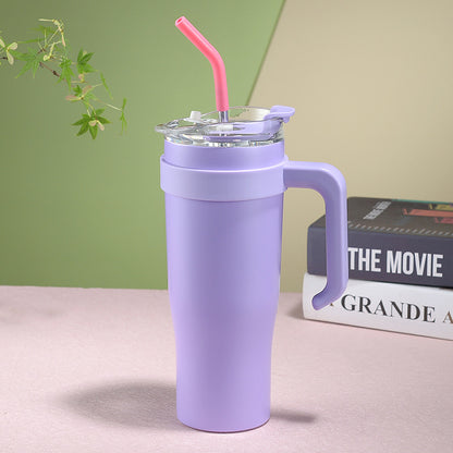 Portable Cup Double Layer With Straw