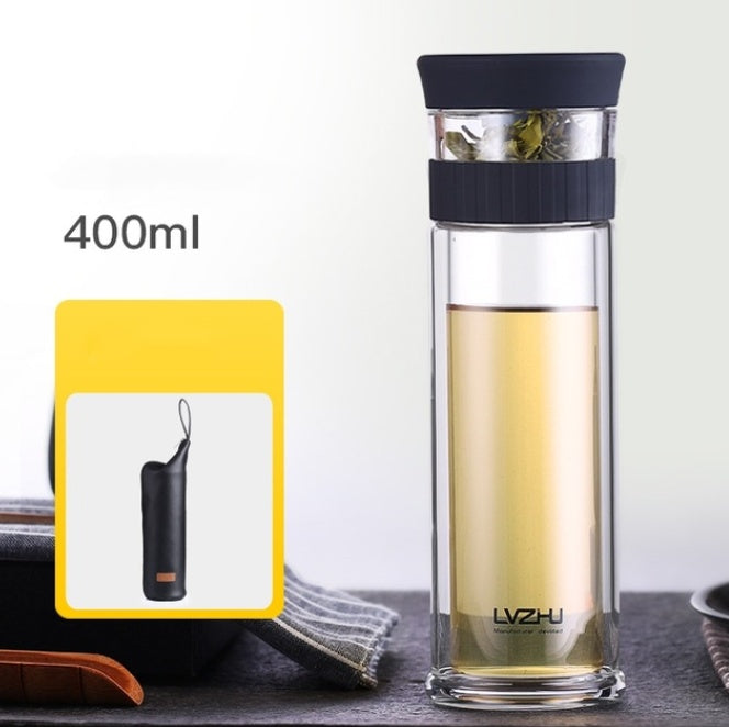 Portable Double Wall Borosilicate Glass Tea Infuser