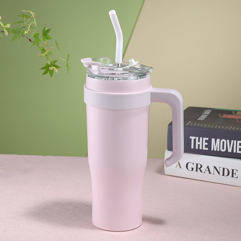 Portable Cup Double Layer With Straw