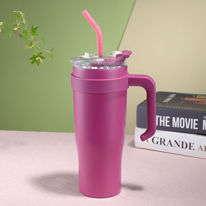 Portable Cup Double Layer With Straw