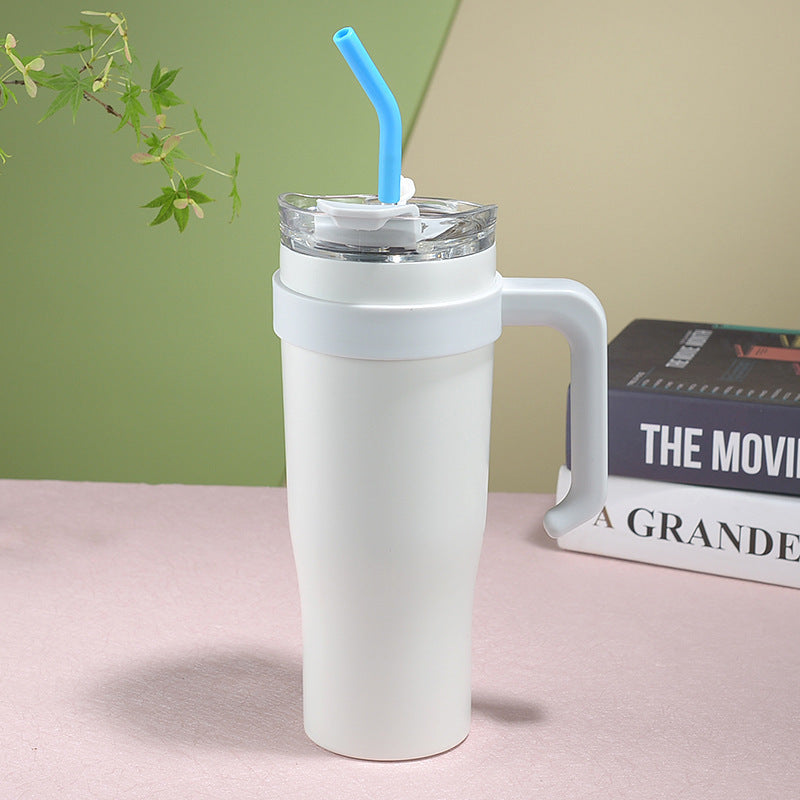 Portable Cup Double Layer With Straw